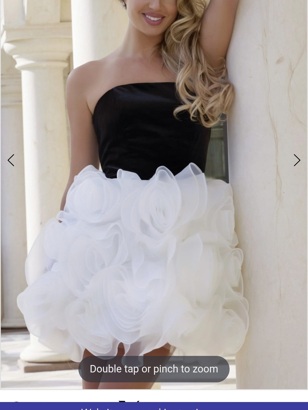 JOVANI Black & White Ruffle Flower Dress